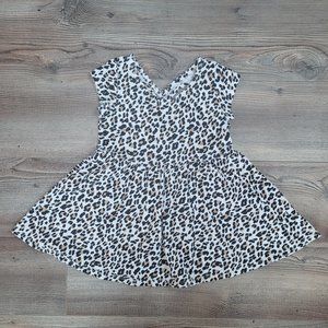Leopard Criss Cross Back Peplum Top